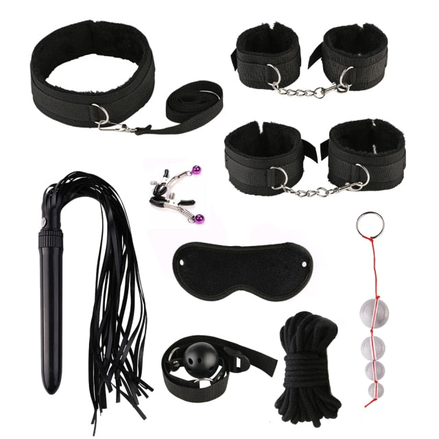 Exotic Accessories BDSM Bondage Sex Toys for Couples Restraints Set Anal Plug Vibrator Handcuffs Slave Whip Spanking Sex Games
