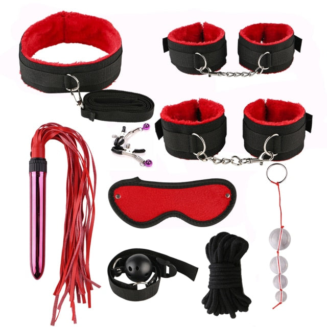 Exotic Accessories BDSM Bondage Sex Toys for Couples Restraints Set Anal Plug Vibrator Handcuffs Slave Whip Spanking Sex Games